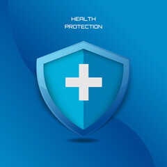Fototapeta premium medical health protection logo graphic for hospital insurance and emergency safety care services