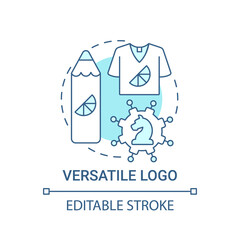 Versatile logo concept icon. Logotype design abstract idea thin line illustration. Business marketing. Easily recognizable logo. Vector isolated outline color drawing. Editable stroke