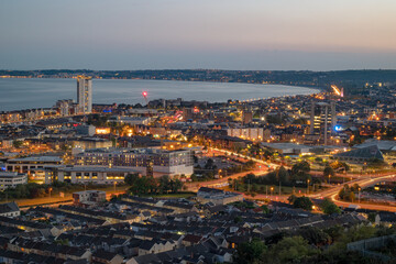 Swansea skyline at sunset