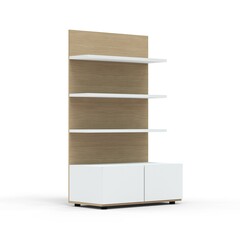 meuble vide pour présentation de produits pour magasin.
