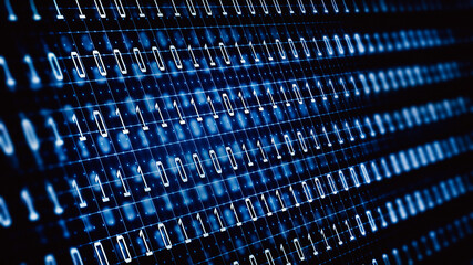 Fototapeta premium Binary code in the future digital abstract background