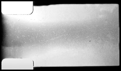 blank or empty 8mm film frame with dust and scratches, cool film border overlay.