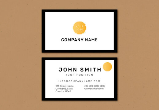 Elegant Business Card Layout in White