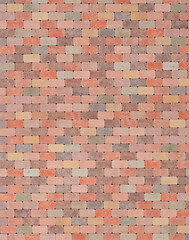 Multicolored bricks close up. Brick wall texture.