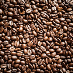 Coffee beans background and texture.