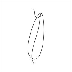 one line drawing of single leaf. continuous line art