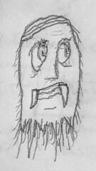 Sketchy Monster Pencil Drawing