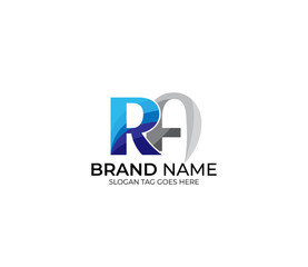 Modern RA Alphabet Blue Or Gray Colors Company Based Logo Design Concept