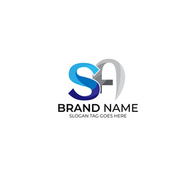 Modern SA Alphabet Blue Or Gray Colors Company Based Logo Design Concept