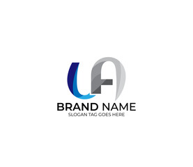 Modern UA Alphabet Blue Or Gray Colors Company Based Logo Design Concept