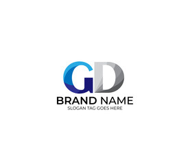 Modern GD Alphabet Blue Or Gray Colors Company Based Logo Design Concept