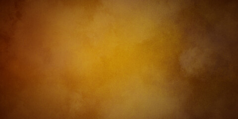 Yellow orange background with texture and distressed vintage grunge and watercolor paint stains in elegant Christmas backdrop illustration
