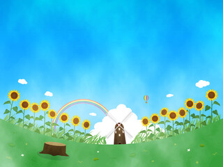 チューリップ 青空 風景 景色 水彩 イラスト素材 Wall Mural Senryu チューリップ 青空 風景 景色 水彩 イラスト素材 Wall Mural Senryu