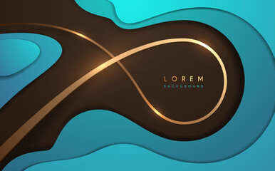 Golden line on blue and brown layered background