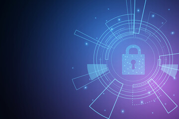Cyber security technology concept , Shield With Keyhole icon , personal data , vector illustration	
