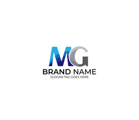 Modern MG Alphabet Blue Or Gray Colors Company Based Logo Design Concept