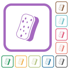 Dishwashing sponge simple icons