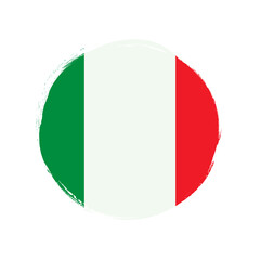 Flag of Italy, banner with grunge brush. vector illustration. 