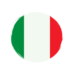 Flag of Italy, banner with grunge brush. vector illustration. 