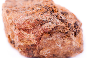 macro mineral stone hemimorphite on a white background