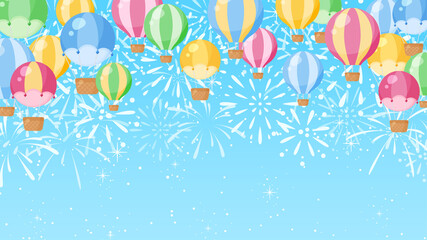 かわいい気球のイラスト ピンク 白 フラット Activity Wall Mural Activi ふわぷか