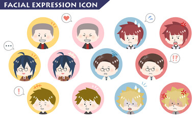 かわいいミニキャラの表情差分セット（12種）