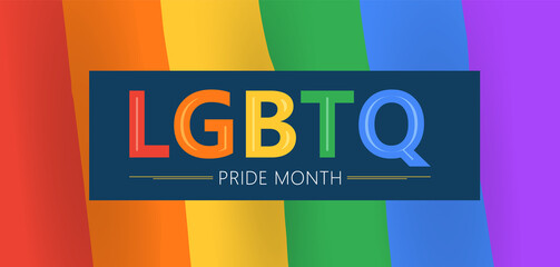 LGBTQ pride month. Gay Pride Parade an annual summer event. Horizontal banner for printing and web articles - obrazy, fototapety, plakaty