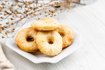 Group of Butter Biscuits Round Shape, Shortbread