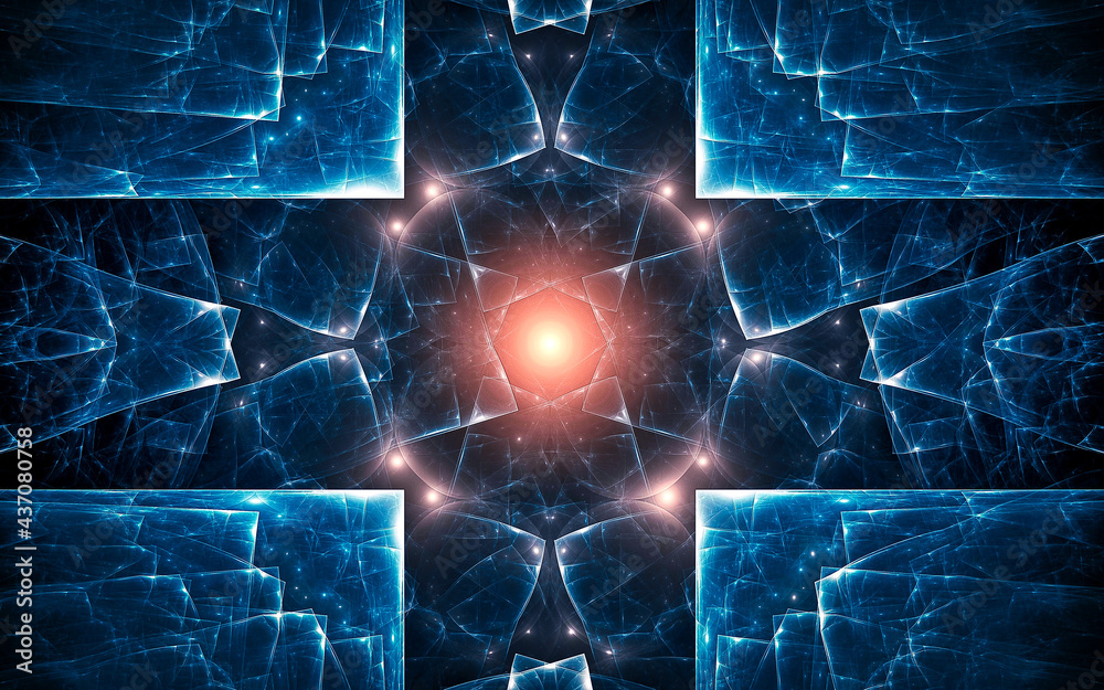 Fototapete abstract illustration background image patterns in the form of lines and geometric shapes intersecti
