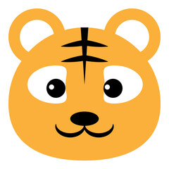 かわいい　寅　顔　アイコン　スタンプ