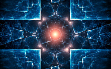 abstract illustration background image patterns in the form of lines and geometric shapes intersecting, intertwining in a chaotic manner for use in web design, computer graphics