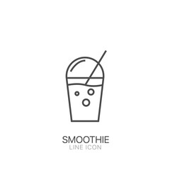 Smoothie line icon. Editable stroke Symbol of detox diet and healthy lifestyle