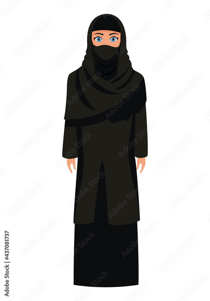 Sticker black muslim woman