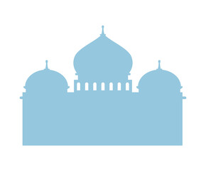 blue silhouette mosque
