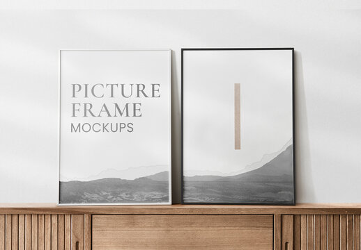 Picture Frame Mockups Hanging on the Wall