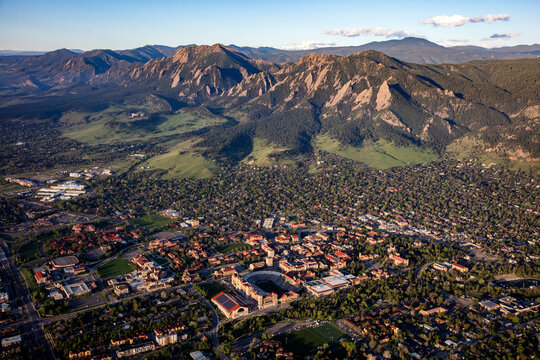 Boulder Colorado, University of Colorado aerial image
