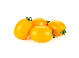 yellow cherry tomatoes isolated on white background.