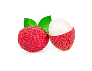 lychee fruit isolated on white background