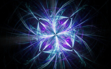 digital illustration abstract image generated from fractal fantastic flower with petals