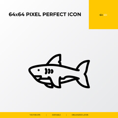 Shark icon. Ocean icon. 64x64 pixel perfect icon
