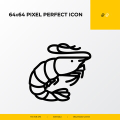 shrimp icon. Ocean icon. 64x64 pixel perfect icon