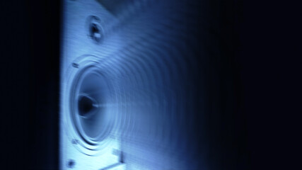 Hi end loudspeakers. Monitor hifi sound system for sound recording studio. Professional hi-fi speaker box. Audio equipment for home theater. Speakers boxes audio music concert. Audio stereo system.