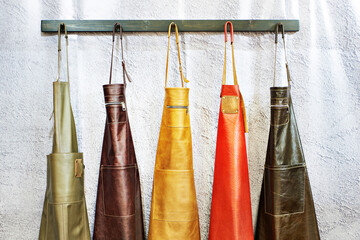 Leather aprons for kitchen and workshop
