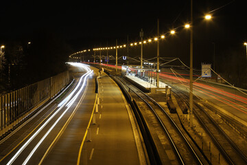 Fototapeta na wymiar illuminated urban highway