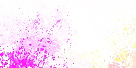 Fototapeta premium Light pink, yellow vector texture with random triangles.