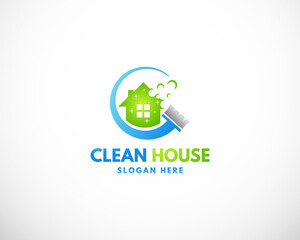 clean house logo creative design care symbol