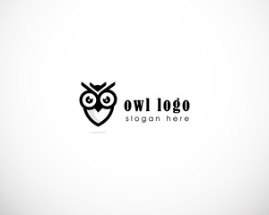 owl bird logo creative simple design icon symbol line minimalist