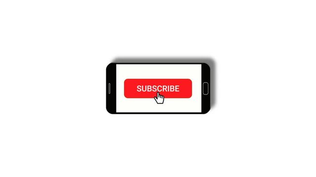 Social media subscribe icon on a smartphone