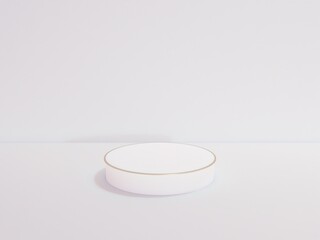 Scene with podium for mock up presentation in minimalism style with copy space, 3d render abstract background