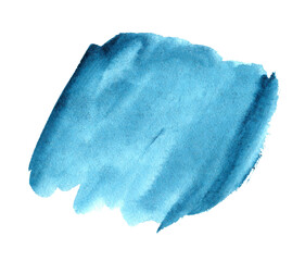 Abstract gradient blue watercolor on white background isolated
